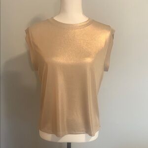 NWT Elegant Gold Sleeveless Top by Anthropologie